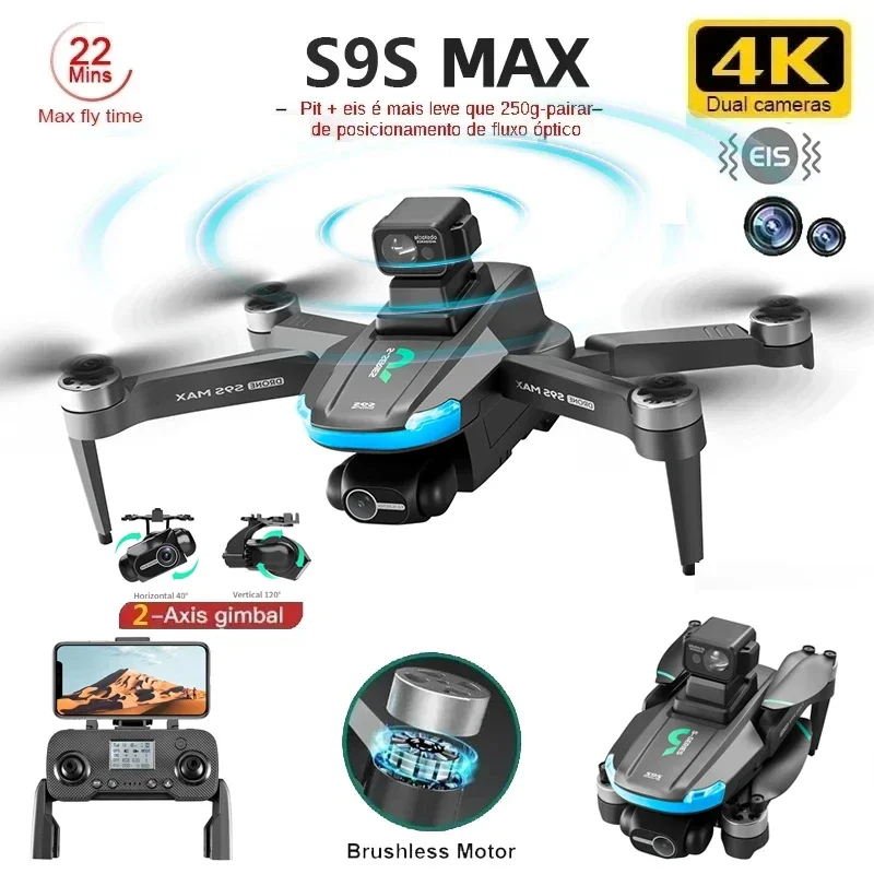 새로운 S9S MAX 미니 드론 4K 2축 PTZ HD - Drone Camera 4K 리뷰 및 가격